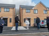 Salford City Mayor, Paul Dennett and others visit the Foxwood development in Salford